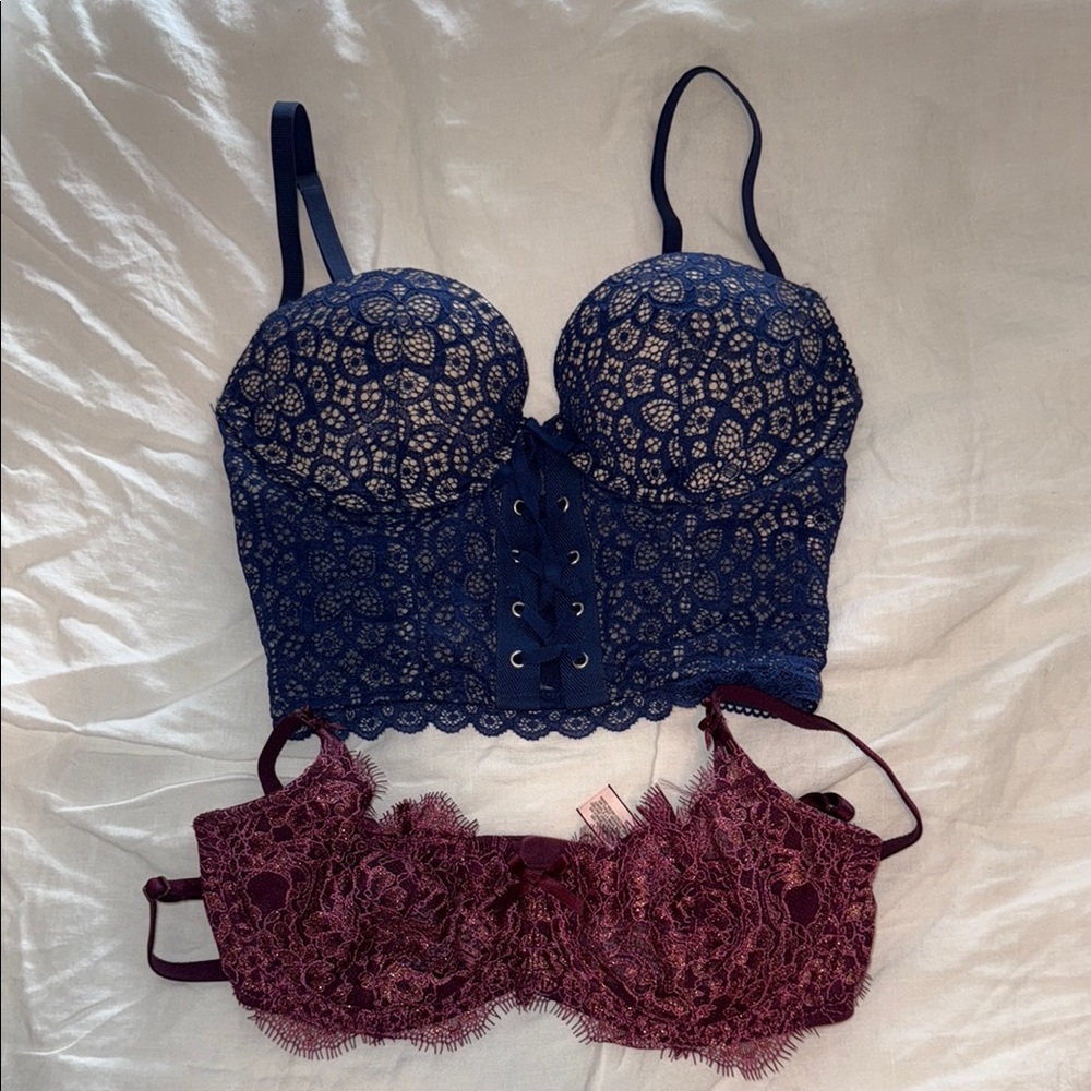VS Lingerie tops - Navy Blue and Burgundy